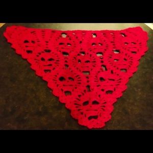 Crochet red lost souls shawl